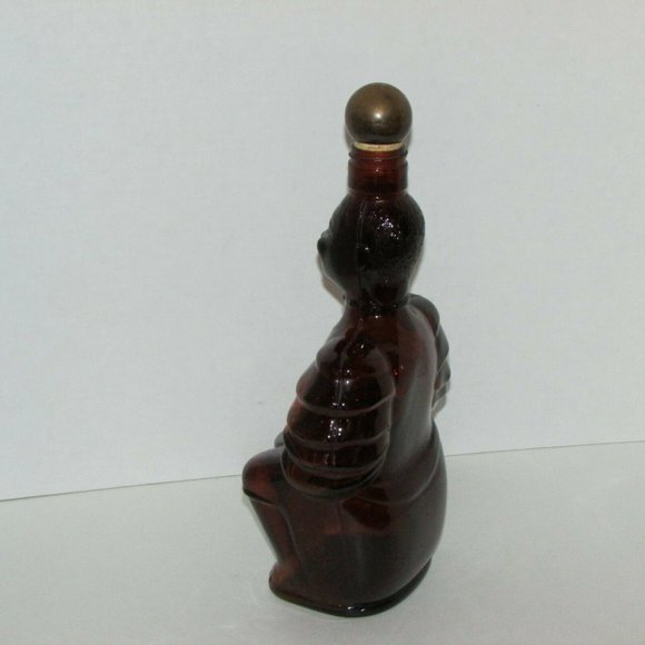 Vintage Brown Glass Liquor Bottle Limbo Drummer Home Bar Decor - Picture 4 of 11